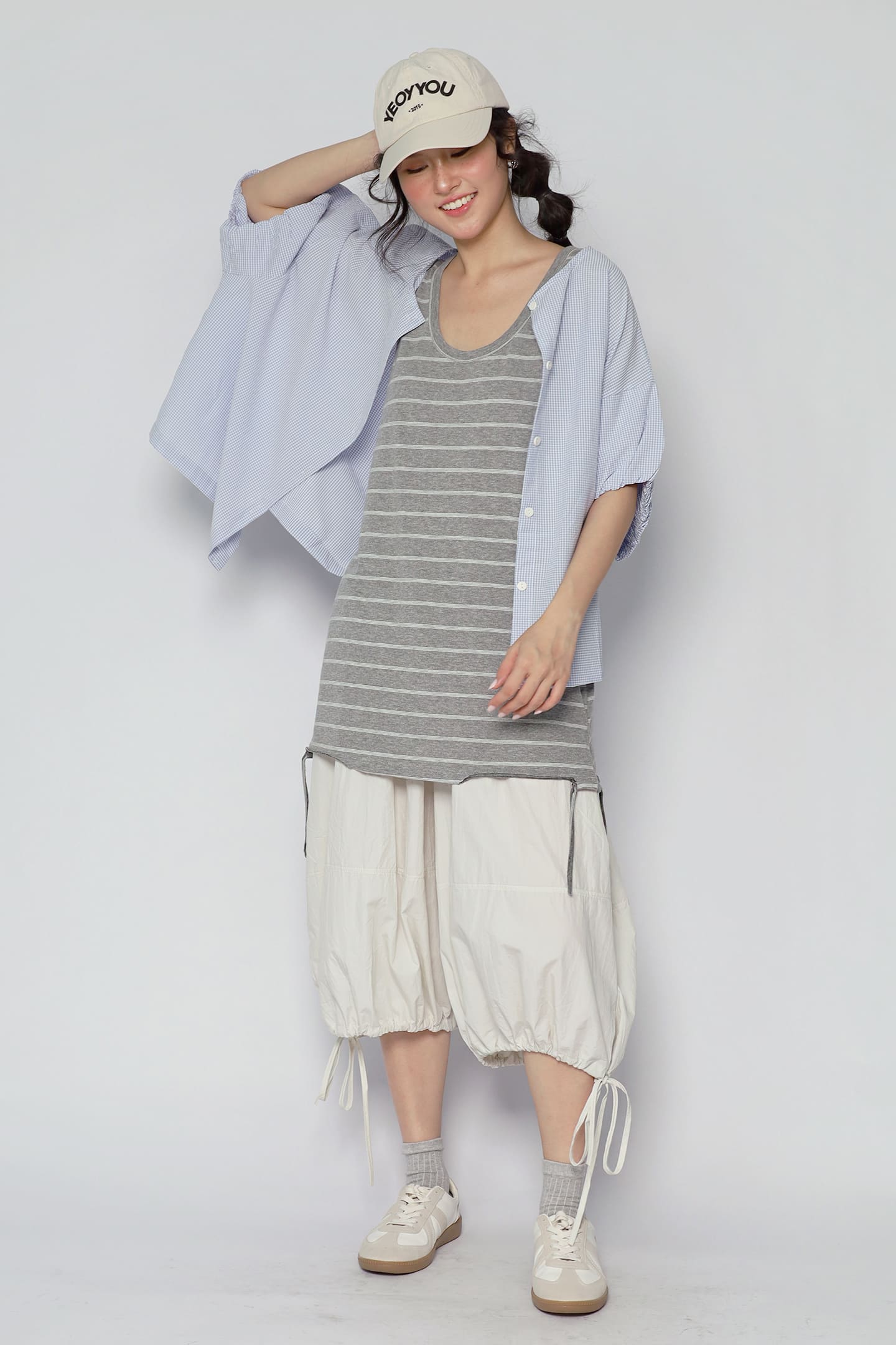 JOY - Yoro Reversible Shirt in Blue Check
