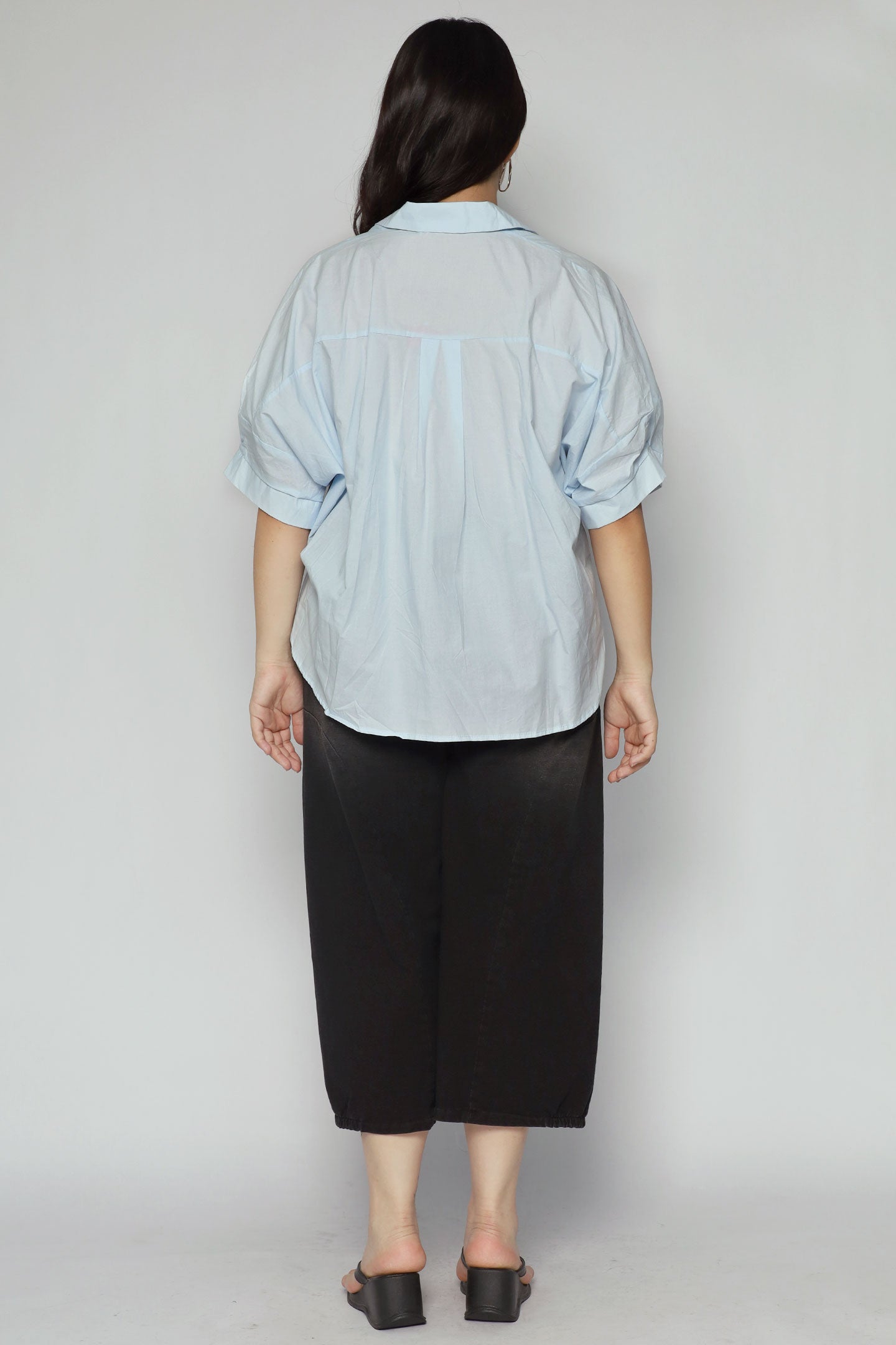 Yuka Pleated Top in Blue
