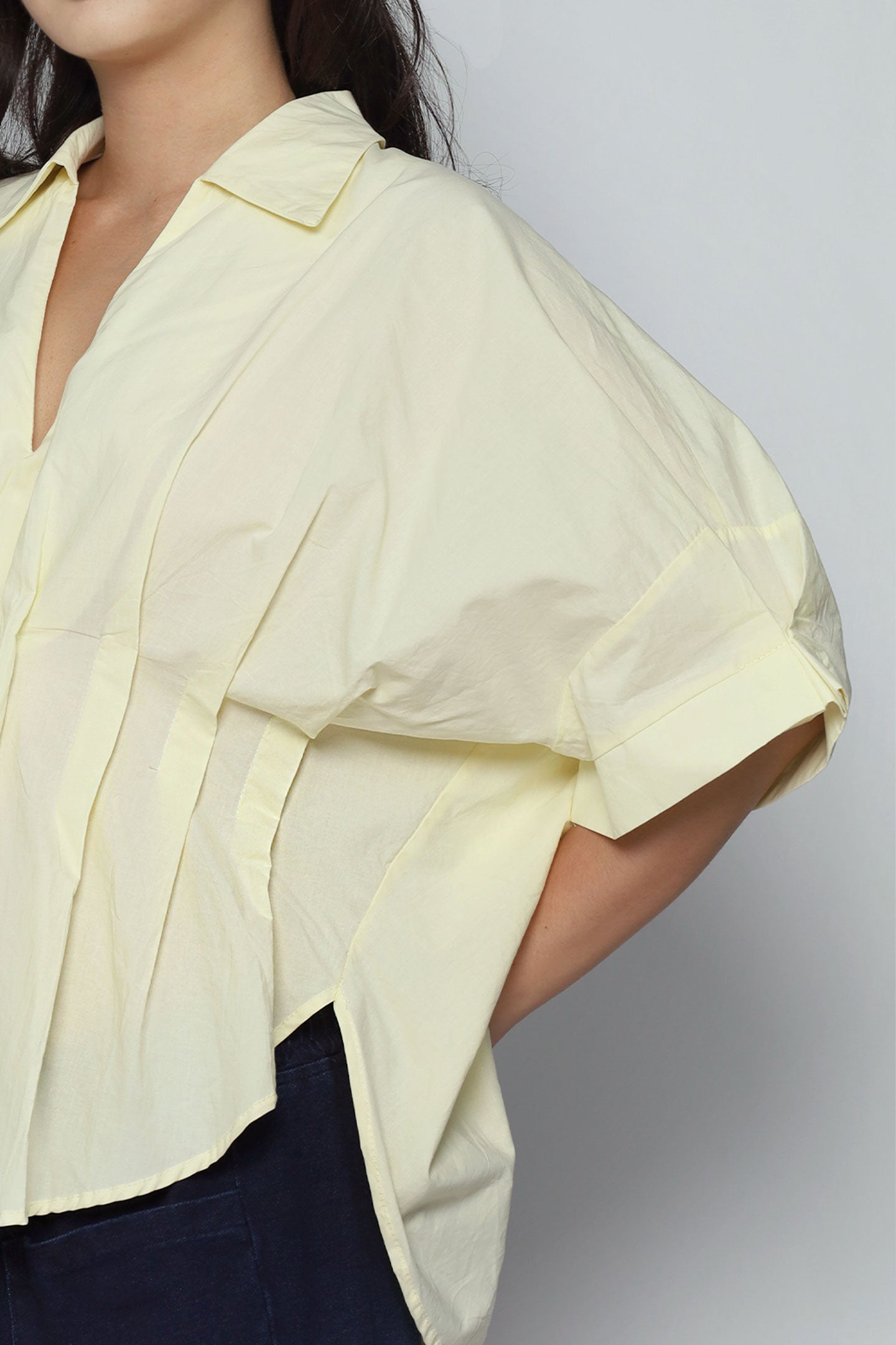 Yuka Pleated Top in Yellow