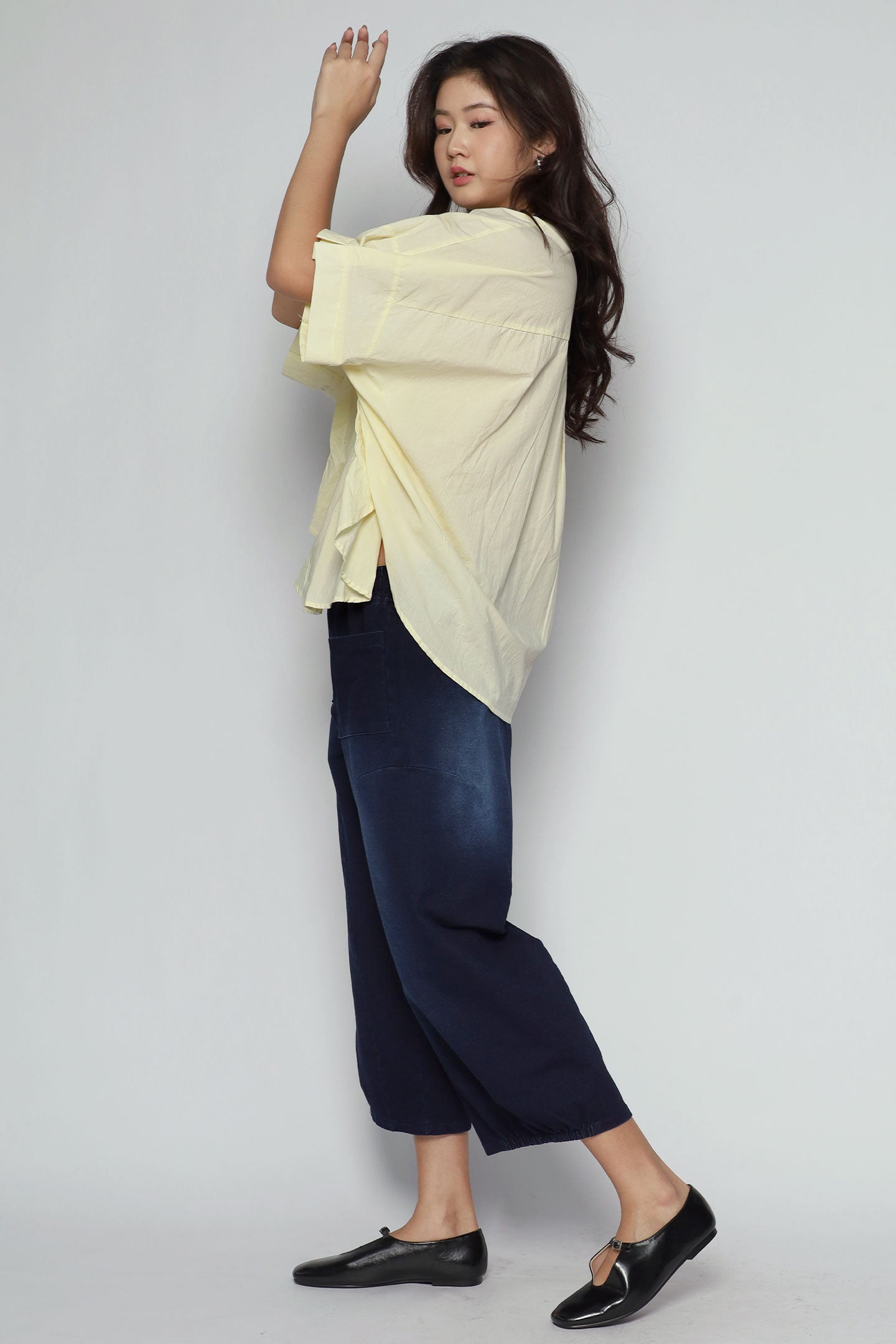 Yuka Pleated Top in Yellow