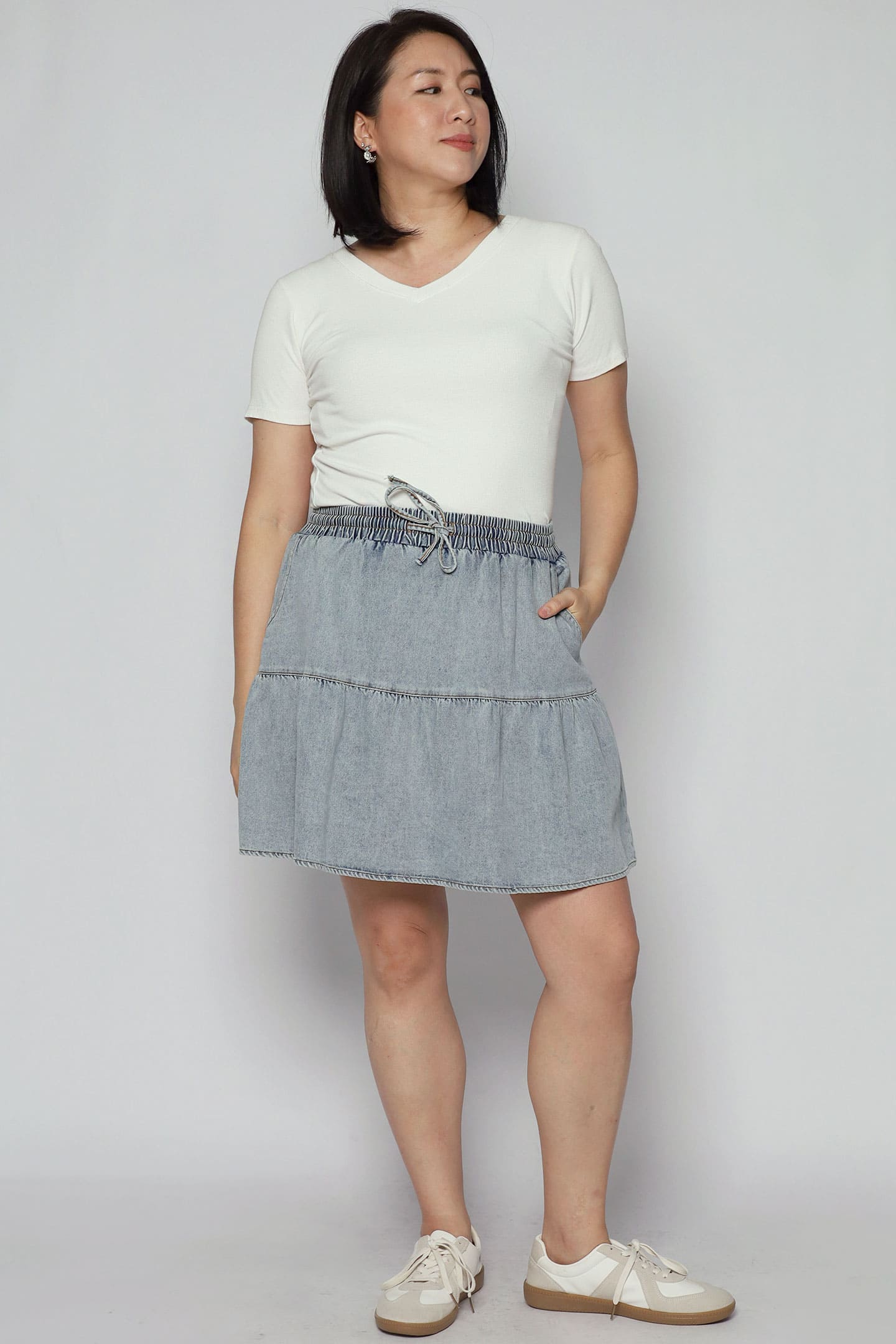Zadie Skorts in Light Denim