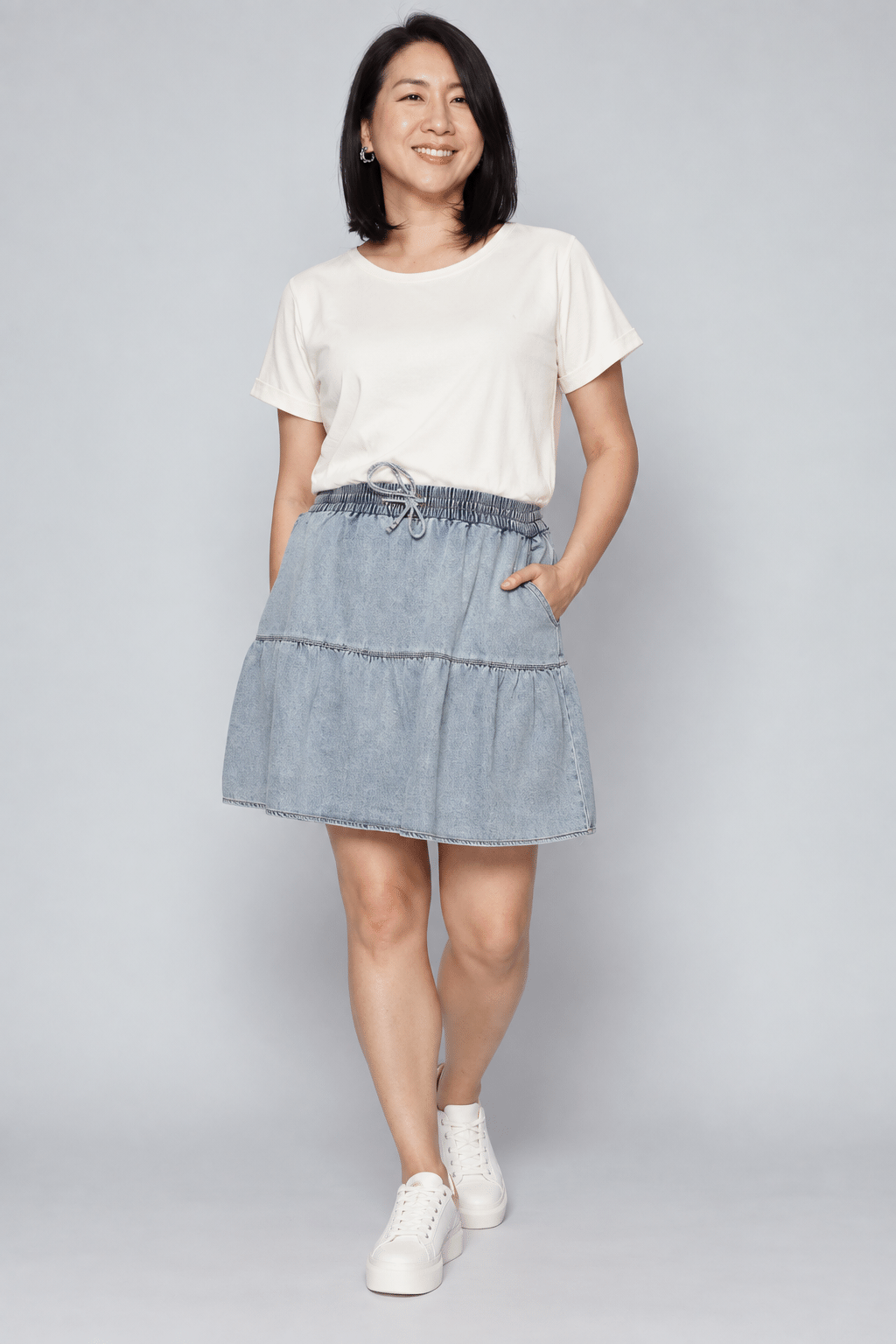 Zadie Skorts in Light Denim
