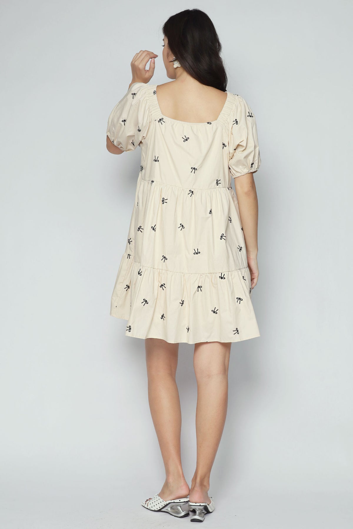 Zozo Dress in Cream Ribbon