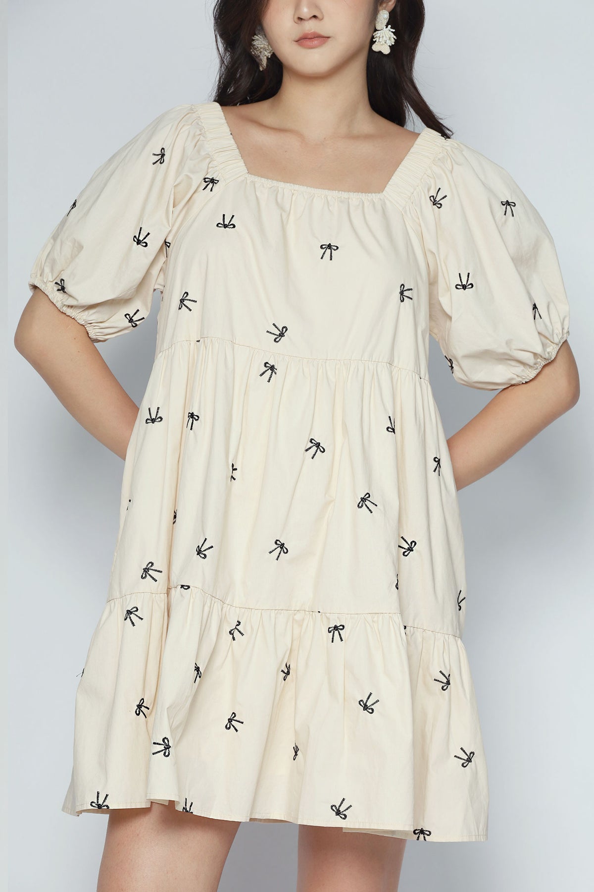 Zozo Dress in Cream Ribbon