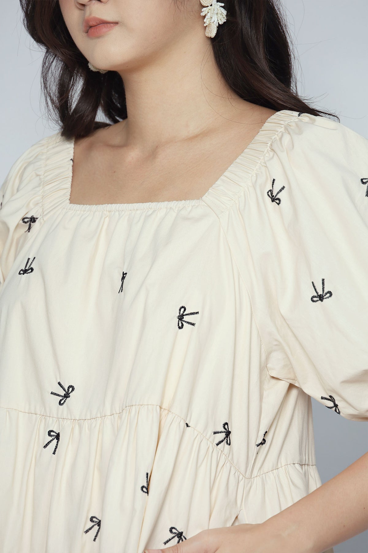 Zozo Dress in Cream Ribbon