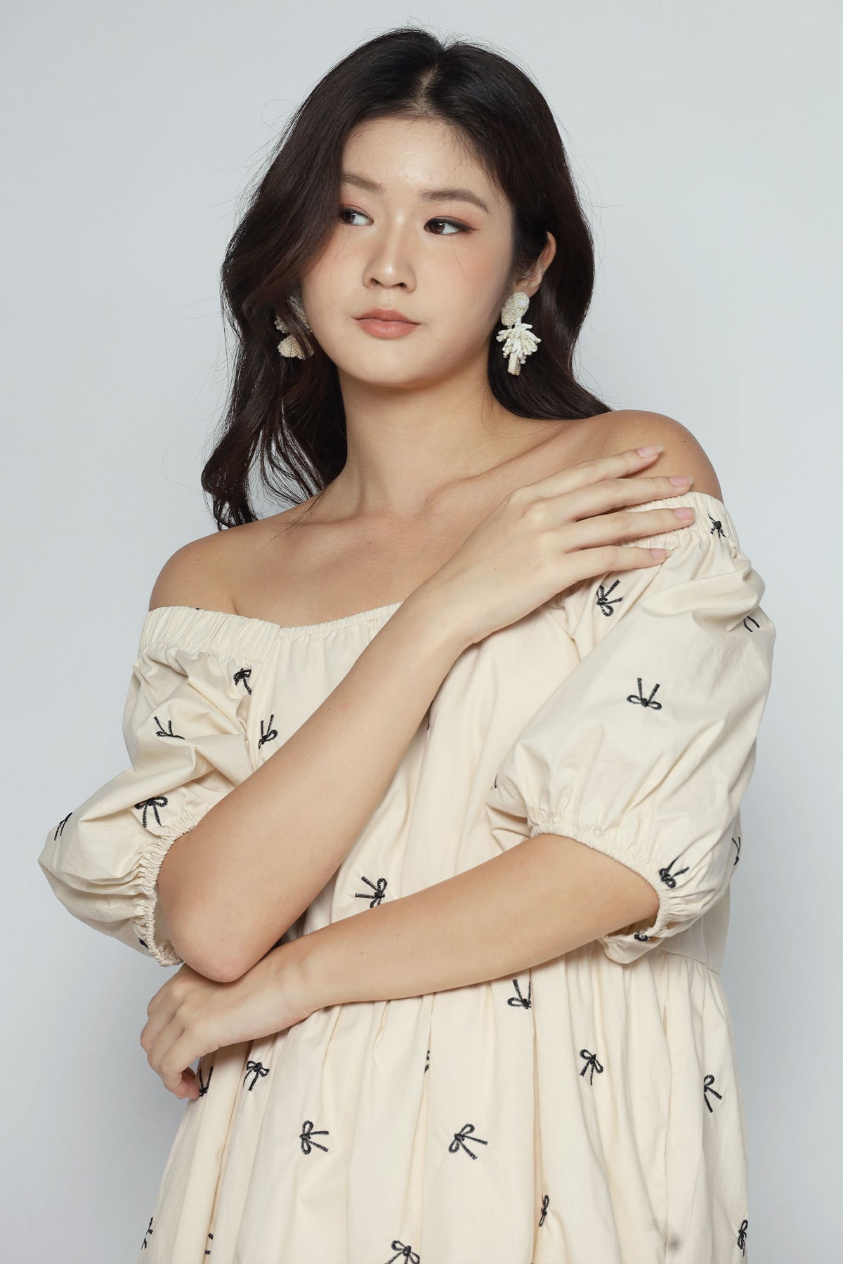 Zozo Dress in Cream Ribbon