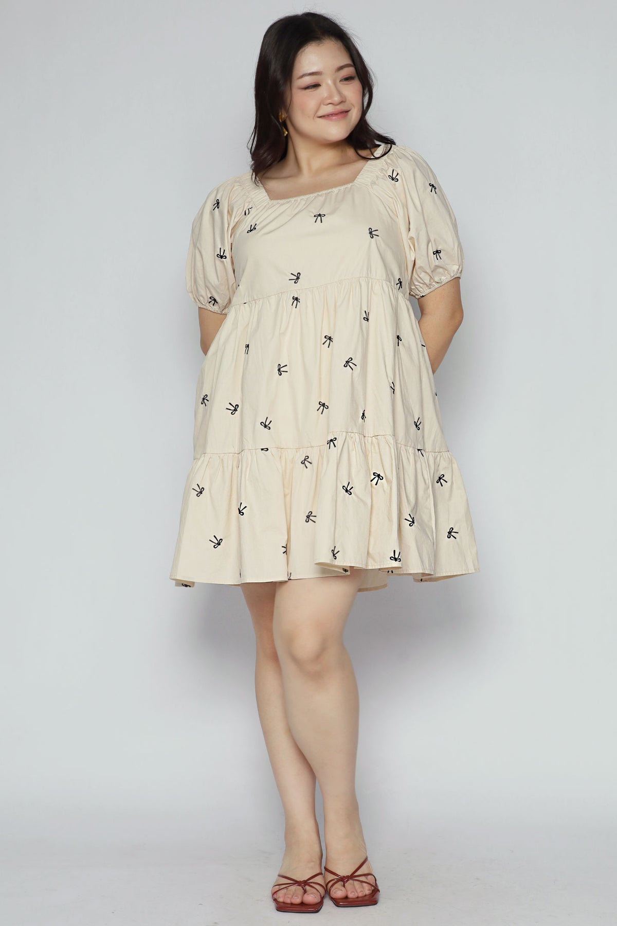 Zozo Dress in Cream Ribbon