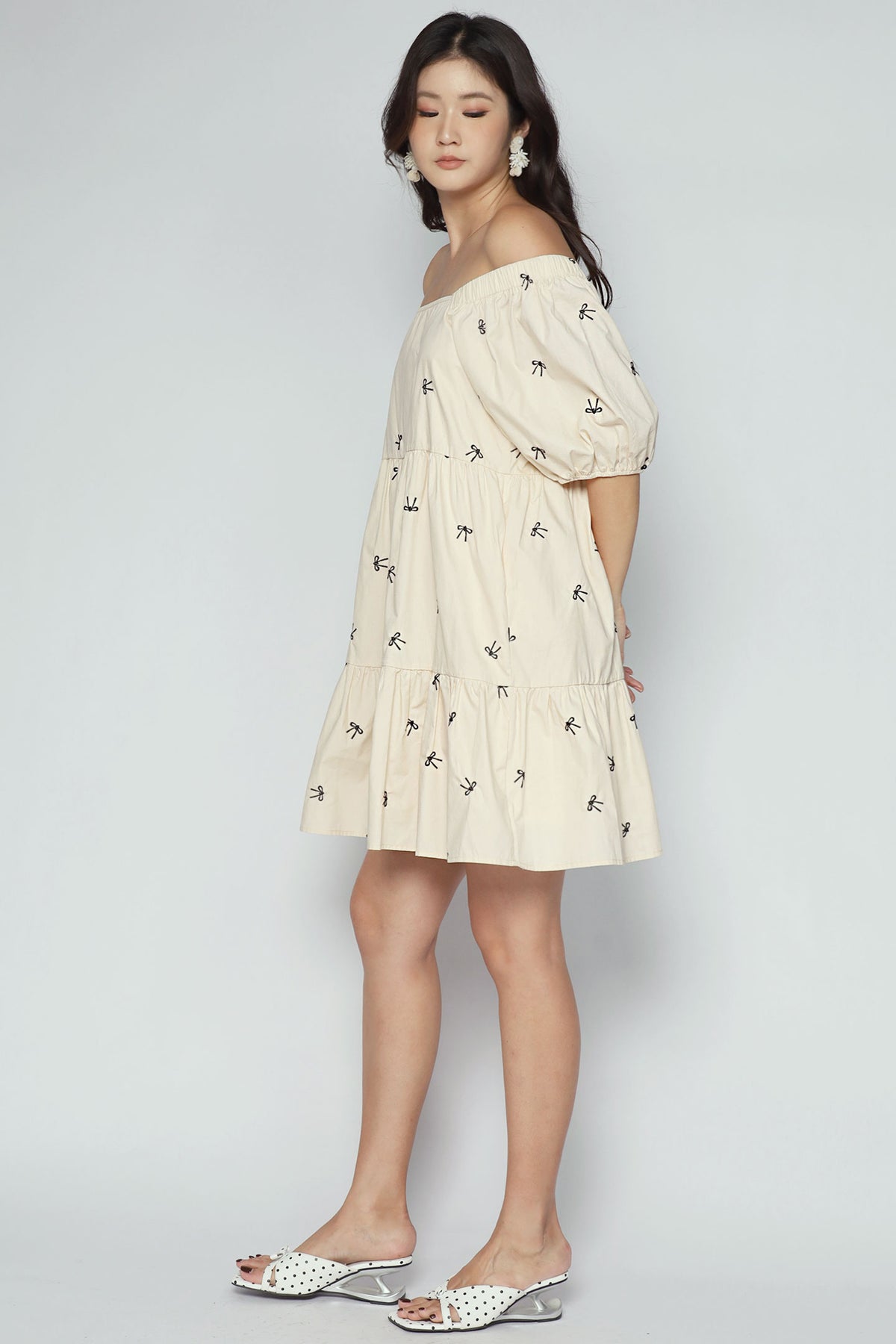 Zozo Dress in Cream Ribbon