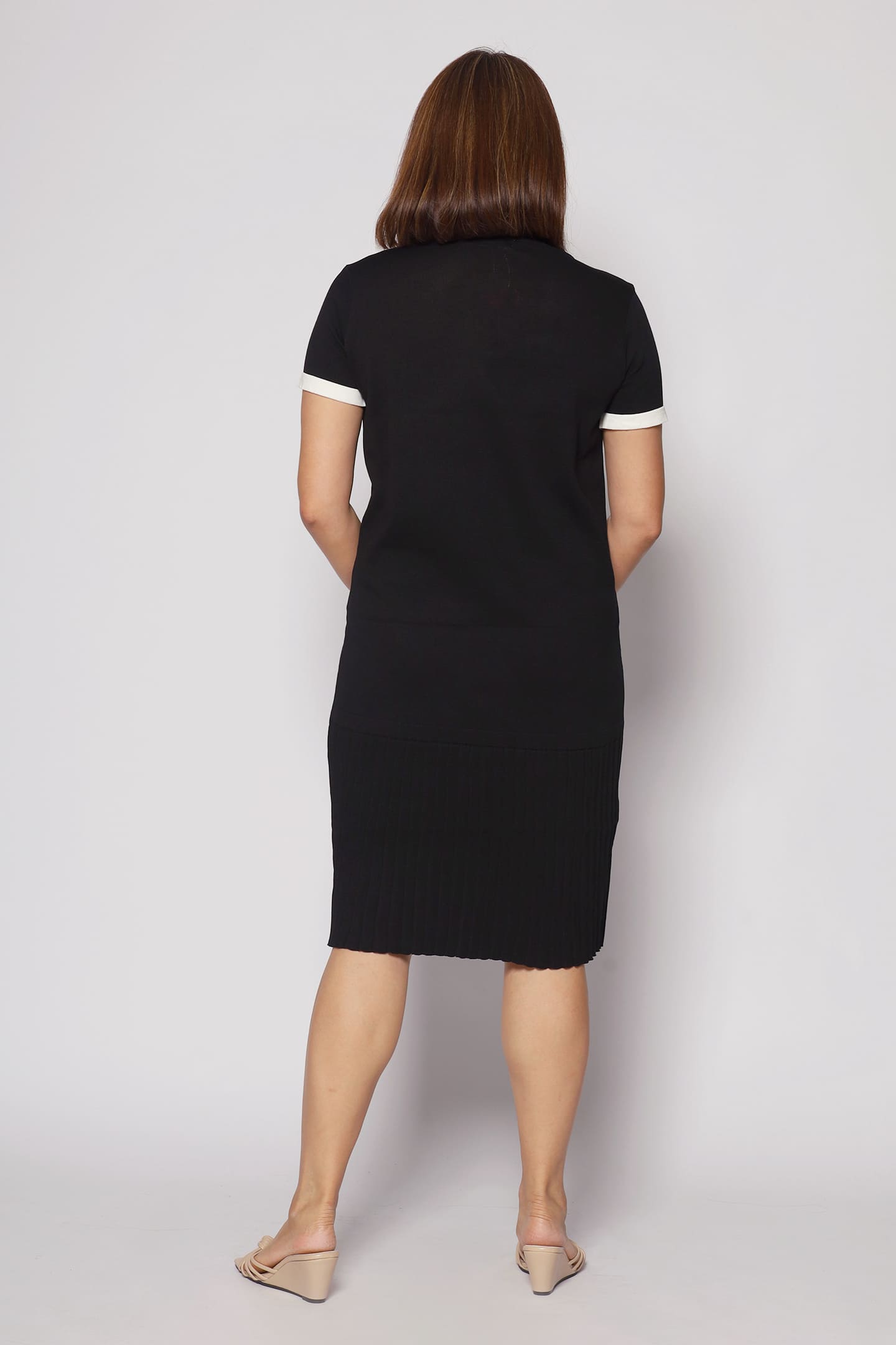 Zyan Knit Dress in Black White